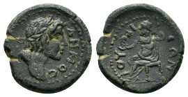 PHRYGIA. Julia.Pseudo-autonomous.Time of Marcus Aurelius (161-180). Ae. 

Obv : ΔΗΜΟϹ.
Laureate head of the Demos (youthful), right.

Rev : ΙοΥΛΙΕΩΝ.
...