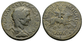 PHRYGIA.Philomelium. Severus Alexander.(222-235).Ae.

Obv : AY K M AY CEY AΛEXANΔΡOC.
Laureate head right.

Rev : ΦΙΛΟΜΗΛΕΩΝ ΕΠΙ ΠAYΛOY AΔΡIA.
Emperor...
