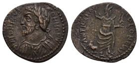 PISIDIA. Antioch. Commodus (177-192). Ae.

Obv : ANTONINVS COMMODVS.
Laureate, draped and cuirassed bust left.

Rev : ANTIOCH COLONIAE.
Mên standing r...