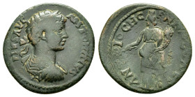 PISIDIA. Antioch. Elagabalus (218-222). Ae.

Obv : IMP CAES M AV ANTΩNINOC.
Laureate head right.

Rev : ANTIOCH GENI COL CAS.
Genius standing left, ho...