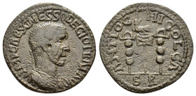 PISIDIA. Antioch. Trajanus Decius (249-251). Ae.

Obv : IMP CAES TRAIAN DECIVS AV.
Radiate, draped and cuirassed bust right.

Rev : ANTIOCHI COL CA / ...