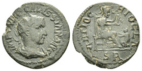 PISIDIA. Antioch. Trebonianus Gallus (251-253). Ae.

Obv : IMP C V(I)MP GALVSSIANO AVG.
Radiate, draped and cuirassed bust right.

Rev : ANTIOCHI OCL ...