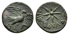 PISIDIA. Antiochia.(circa 100-0 BC).Ae. 

Obv : Γ.
Eagle standing right on thunderbolt, with wings spread.

Rev : ANTIOXEΩN NIKOBOVΛOV.
Eight-pointed ...