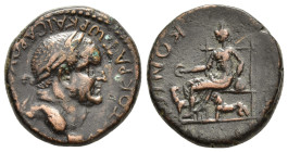 LYCAONIA. Iconium. Vespasian (69-79). Ae.

Obv : AYTOKPATWP KAICAP OYECΠACIANOC.
Laureate head right.

Rev : KΛAYΔEIKONIEWN.
Hades seated left, holdin...