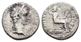 TIBERIUS (14-37).Lugdunum.Denariu.

Obv : TI CAESAR DIVI AVG F AVGVSTVS.
Laureate head right.

Rev : PONTIF MAXIM.
Livia (as Pax) seated right, holdin...