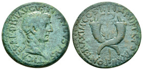 TIBERIUS (14-37).Commagene.Dupondius.

Obv : TI CAESAR DIVI AVGVSTI F AVGVSTVS.
Laureate head right.

Rev : PONT MAXIM COS III IMP VII TR POT XXII.
Wi...
