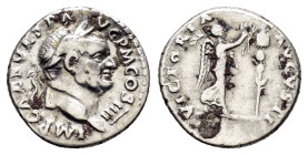 VESPASIAN (69-79).Rome.Denarius.

Obv : IMP CAES VESP AVG P M COS IIII.
Laureate head right.

Rev : VICTORIA AVGVSTI.
Victory advancing right, crownin...