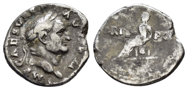 VESPASIAN (69-79).Rome.Denarius. 

Obv : IMP CAES VESP AVG P M.
Laureate head ri...