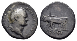 TITUS (Caesar, 69-79).Rome.Denarius. 

Obv : T CAESAR IMP VESPASIANVS.
Laureate head right.

Rev : COS VI.
Yoke of oxen left.
RIC II 951 (Vespasian).
...