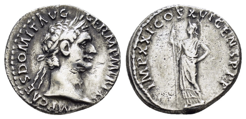 DOMITIAN (81-96).Rome.Denarius. 

Obv : IMP CAES DOMIT AVG GERM P M TR P XIII.
L...