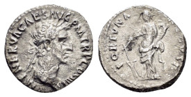 NERVA (96-98).Rome.Denarius. 

Obv : IMP NERVA CAES AVG P M TR P COS III P P.
Laureate head right.

Rev : FORTVNA AVGVST.
Fortuna standing left, holdi...