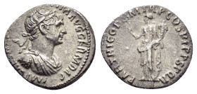 TRAJAN (98-117).Rome.Denarius.

Obv : IMP CAES NER TRAIAN OPTIM AVG GERM DAC.
Laureate and draped bust right.

Rev : PARTHICO P M TR P COS VI P P SPQR...