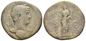 HADRIAN (117-138).Rome.Sestertius. 

Condition : Good very fine.

Weight : 19.68 gr
Diameter : 33 mm