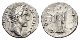 ANTONINUS PIUS (138-161).Rome.Denarius. 

Obv : ANTONINVS AVG PIVS P P.
Laureate head right.

Rev : COS IIII.
Aequitas standing left, holding scales a...