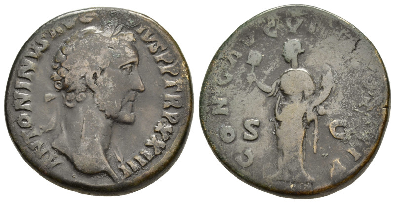 ANTONINUS PIUS (138-161).Rome.Sestertius.

Obv : ANTONINVS AVG PIVS P P TR P XXI...