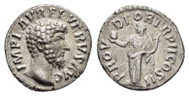 LUCIUS VERUS (161-169).Rome.Denarius. 

Obv : IMP L AVREL VERVS AVG.
Bare head right.

Rev : PROV DEOR TR P II COS II.
Providentia standing left, hold...
