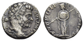 SEPTIMIUS SEVERUS (193-211).Rome.Denarius.

Obv : L SEPT SEV PERT AVG IMP IIII.
Laureate head right.

Rev : P M TR P III COS II P P.
Minerva standing ...