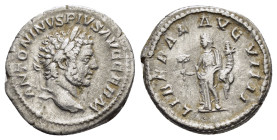 CARACALLA (197-217).Rome. Denarius. 

Obv : ANTONINVS PIVS AVG GERM.
Laureate head right.

Rev : LIBERAL AVG VIIII.
Liberalitas standing left, holding...