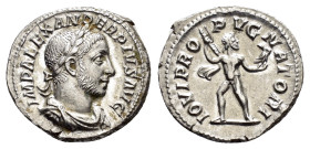 SEVERUS ALEXANDER (222-235).Rome. Denarius.

Obv : IMP ALEXANDER PIVS AVG.
Laureate and draped bust right.

Rev : IOVI PROPVGNATORI.
Jupiter advancing...