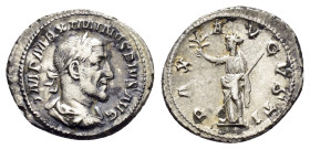 MAXIMINUS THRAX (235-238).Rome. Denarius. 

Obv : IMP MAXIMINVS PIVS AVG.
Laureate, draped and cuirassed bust right.

Rev : PAX AVGVSTI.
Pax standing ...