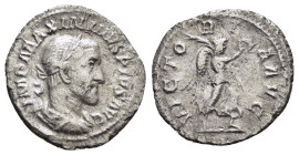 MAXIMINUS THRAX (235-238).Rome. Denarius.

Obv : IMP MAXIMINVS PIVS AVG.
Laureate, draped and cuirassed bust right.

Rev : VICTORIA AVG.
Victory advan...