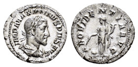 MAXIMINUS THRAX (235-238).Rome. Denarius. 

Obv : MAXIMINVS PIVS AVG GERM.
Laureate, draped and cuirassed bust right.

Rev : PROVIDENTIA AVG.
Providen...