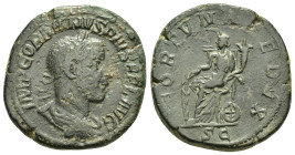 GORDIAN III (238-244). Rome.Sestertius. 

Obv : IMP GORDIANVS PIVS FEL AVG.
Laureate, draped and cuirassed bust right.

Rev : FORTVNA REDVX / S C.
For...