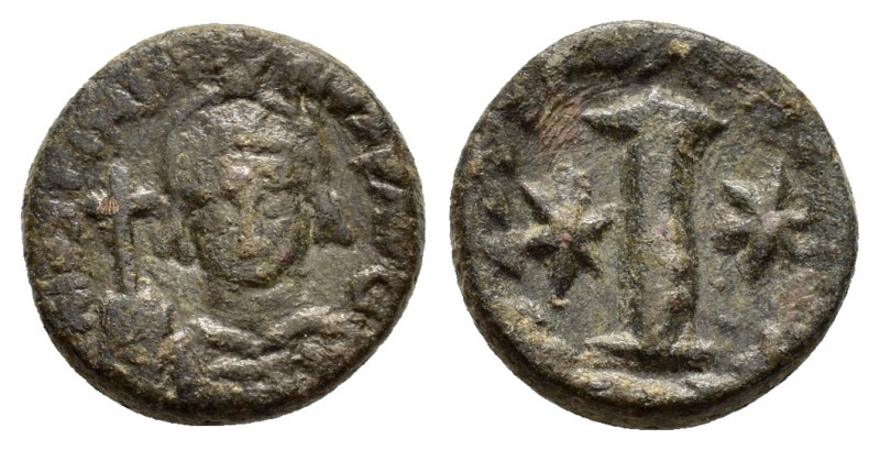 JUSTINUS I (518-527).Rome.Decanummium.

Obv : D N IVSTINIA NVS P AVG.
Helmeted a...