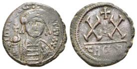 TIBERIUS II CONSTANTINE (578-582).Theoupolis (Antioch).Half Follis.

Condition : Good very fine.

Weight : 5.57 gr
Diameter : 22 mm