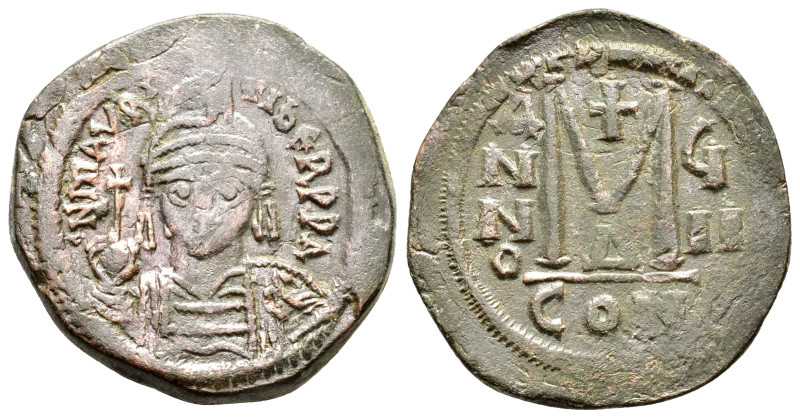 MAURICE TIBERIUS (582-602).Constantinople.Follis.

Obv : D N MAVRIC TIЬЄR P P AV...