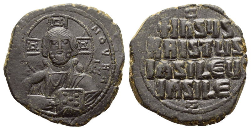 BASIL II & CONSTANTINE VIII.(976-1025).Anonymous Issue.Constantinople.Follis.

O...