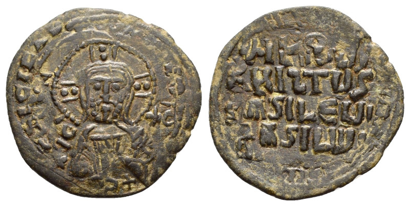 BASIL II & CONSTANTINE VIII.(976-1025).Anonymous Issue.Constantinople.Follis.

O...