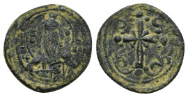 NICEPHORUS III.(1078-1081).Class I Anonymous.Constantinople.Follis.

Obv : IC XC to left and right of bust of Christ, nimbate, facing, right hand rais...