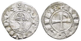 CRUSADERS.Antioch.Bohemund III.(1163-1201).BI Denier.

Obv : +BOAMVNDVS.
Profile bust with star right.

Rev : +ANTIOCHIA.
Small cross with crescent in...