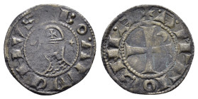 CRUSADERS.Antioch.Bohemund III.(1163-1201).BI Denier.

Obv : +BOAMVNDVS.
Profile bust with star right.

Rev : +ANTIOCHIA.
Small cross with crescent in...