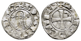 CRUSADERS.Antioch.Bohemund III.(1163-1201).BI Denier.

Obv : +BOAMVNDVS.
Profile bust with star right.

Rev : +ANTIOCHIA.
Small cross with crescent in...