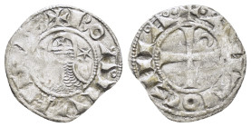 CRUSADERS.Antioch.Bohemund III.(1163-1201).BI Denier.

Obv : +BOAMVNDVS.
Profile bust with star right.

Rev : +ANTIOCHIA.
Small cross with crescent in...