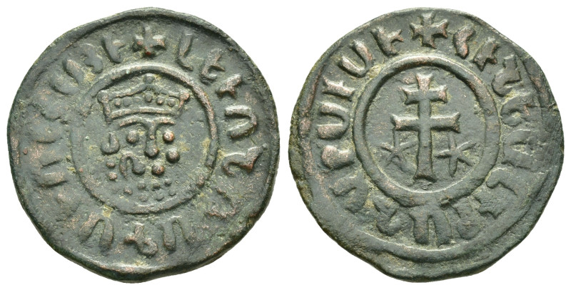 CILICIAN ARMENIA.Levon I.(1198-1219).Sis.Tank.

Obv : Crowned lion’s head facing...