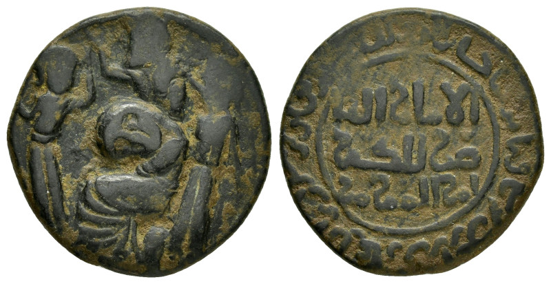 ARTUQID of MARDIN.Husam al Din Yuluq Arslan.(1184-1201).No Mint.589 AH.AE Dirhem...