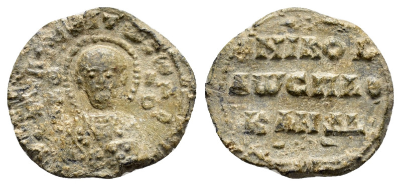 BYZANTINE LEAD SEAL.(Circa 7th-11th Century).Pb.

Condition : Good very fine.

W...