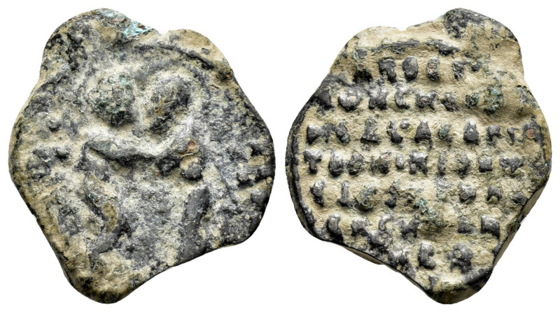 BYZANTINE LEAD SEAL.(Circa 7th-11th Century).Pb.

Condition : Good very fine.

W...