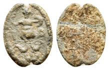 EGYPT. Abrasax.Uncertain. Gnostic Tessera.(circa 2nd-4th century). 

Condition : Good very fine.

Weight : 1.27 gr
Diameter : 11 mm