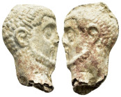 ROMAN LEAD VATIVE HEAD of a MALE.(Circa. 1st - 3rd Century).Pb.

Condition : Good very fine.

Weight : 16.29 gr
Diameter : 32 mm