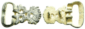 BYZANTINE BRONZE MILITARY BUCKLE.(6th-10th century).Ae.

Condition : Good very fine.

Weight : 14.69 gr
Diameter : 44 mm