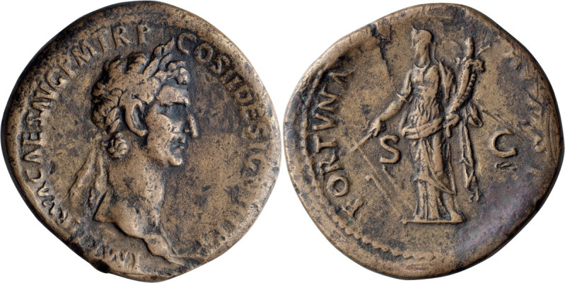 Nerva. Sestertius; Nerva; 96-98 AD, Rome, Late 96 AD, Sestertius, 25.87g. BMC-p....