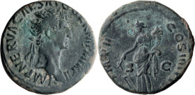 Nerva. Dupondius; Nerva; 96-98 AD, Rome, 1-28 Jan. 98 AD, Dupondius, 13.20g. BM-145. Obv: IMP NERVA CAES AVG GERM P M TR P Head radiate r. Rx: IMP II ...