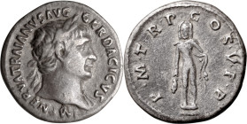 Trajan. Denarius; Trajan; 103 AD, Denarius, 3.47g. Woytek-164b (4 spec.). Obv: IMP NERVA TRAIANVS AVG - GER DACICVS Bust laureate r., with fold of clo...