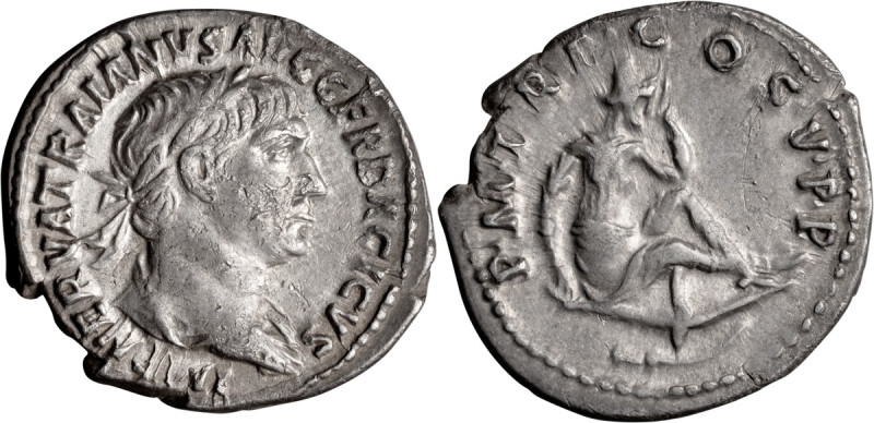 Trajan. Denarius; Trajan; 98-117 AD, Rome, 103 AD, Denarius, 3.11g. Woytek-162f-...