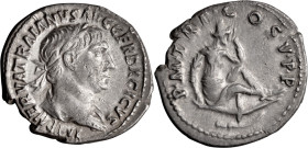 Trajan. Denarius; Trajan; 98-117 AD, Rome, 103 AD, Denarius, 3.11g. Woytek-162f-1 (3 spec.). Obv: IMP NERVA TRAIANVS AVG GER DACICVS Bust laureate, dr...