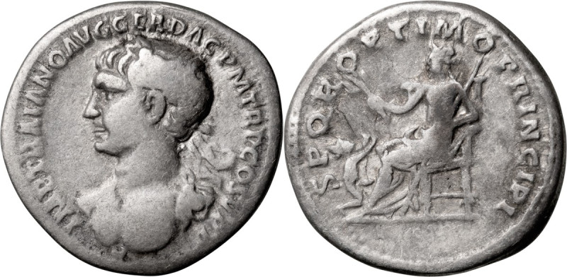 Trajan. Denarius; Trajan; 98-117 AD, Rome, c. 106-7 AD, Denarius, 3.07g. Woytek-...